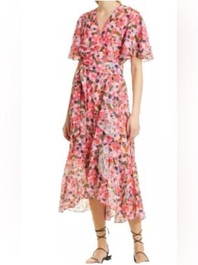 Tanya Taylor Tanya Taylor Blair Pink Floral Midi Dress